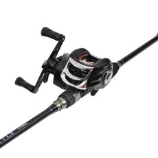 HAIDON 海東 戰鬥 V3 雙軸捲線器 左手手把 + 新手用鱸魚竿套裝 C702ML, 紫色(釣竿), 黑色 + 銀色 + 紅色(雙軸捲線器)