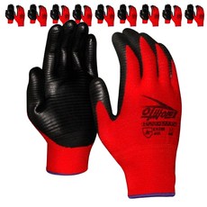 HAND MAX Excite 輕便舒適NBR塗層手套 尼龍雙手組 M, 紅色, 10套