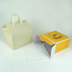 천운패키지 보냉백 + 케익박스 세트 3호, 옐로우, 1세트