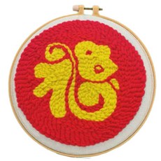 DIY 양모 자수 초보자용 21cm, 1세트, 복