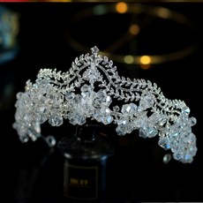 頭飾 時尚水晶合金派對皇冠, 銀色, 1個