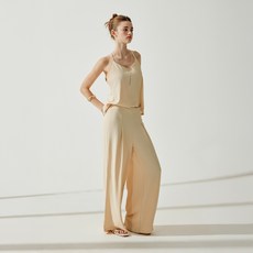 VikiniVender 女款Heba涼感無袖上衣 + 寬褲套裝