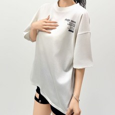 더시럽 여성용 통기성 루즈 모티베이션 롱 반팔티