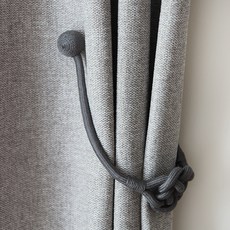 典雅設計磁鐵窗簾繫帶, 灰色, 1個