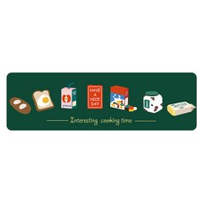 Aroiy插圖PVC廚房地墊, 綠色