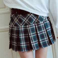 女童SM2腰帶 + 格紋裙套裝