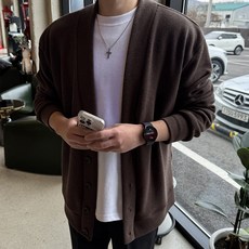 Meosidda 寬鬆版坑條開襟衫