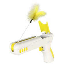 생활홈앤 고양이 깃털총 장난감, 옐로우, 1개