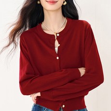 LUNA GIRL 女款 Veinlyon 圓領開襟衫 L26SPC120817
