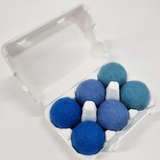 管家貓手工羊毛 Nyangnyang 球玩具 6 件套 4.5cm, 淡藍色, 1組