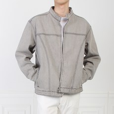 MINEFLOW 男款IC寬鬆無領丹寧夾克