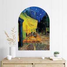 SANGSANG HOO 拱形海報 梵谷 夜晚的露天咖啡座