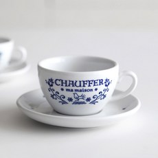 MEISTER HAND Nicott Ma Maison 藍玫瑰咖啡杯杯盤組 200ml + 托盤 + 禮盒組, 1套, 混合色