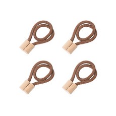 아리코 마그네틱 심플 우드 커튼 홀더 스트랩, 브라운, 4개