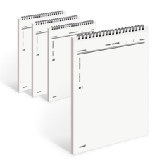 Munideu Sangdeul機能性彈簧筆記本 PLAIN, 混色, 4個