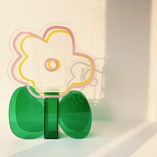 花形狀壓克力造型花瓶 粉色, 混色
