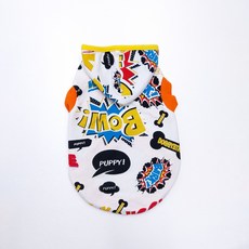 DOGGY STAR 狗狗趣味連帽T恤, 白色