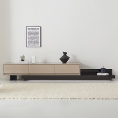 리디아 LED 루나 확장형 수납 tv 거실장 티비다이 1500-2400 방문설치, 코코아블랙