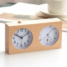 FLaiTO 木質溫濕度靜音桌鐘, 楓木