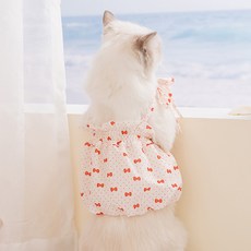 웨이비데이즈 반려동물 여름용 꽃무늬 멜빵 티셔츠 W265-0126T, TYPE1(W265-0126T1XL), 1개