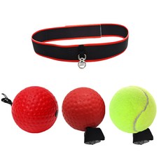 NAYA STYLE 家庭訓練健身拳擊球頭帶套組 YGYP-01-14, 黃色（網球）、紅色（PU球、橡膠球）