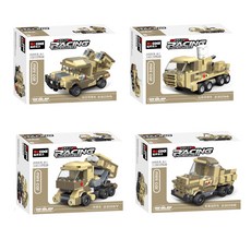 Decool 迷你迴力汽車組裝兒童積木玩具 4 件套, 22055 + 22056 + 22057 + 22058