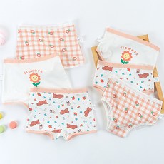 MK女童格紋花朵三角3件+四角3件內褲組