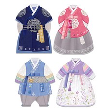 Mameul Dama 傳統韓服造型信封 4件組, 1組, 混色