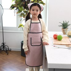 bebe chouette 孩童牛津布圍裙+頭巾+伸縮扣 2入