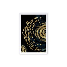 Mabel In Home 室內裝飾 金魚C 海報 + 木質畫框組, 白色