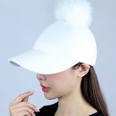 루페오 여성용 골프 가을 겨울 방울 캡 모자, 화이트