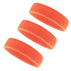 Hey Joy 運動髮帶 3入, 橘色