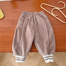 JOYMULTI 童款內刷毛絨燈芯絨慢跑褲
