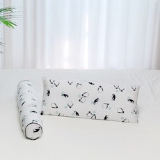 아띠블랑 인견 와이드 베개 + 바디필로우 세트, 스카이펭귄