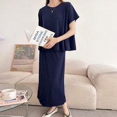 봉봉스토리 쿨라이프 임산부 티셔츠 + 스커트 세트