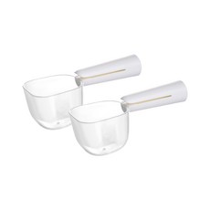 carno 韓國寵物透明夾飼料勺 18.5 x 6.5cm, 2個, 白色的