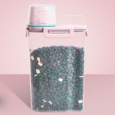 리빙에스 강아지 파스텔 간식 사료통, 분홍, 2.5L, 1개