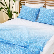 BAZAAR Ice Line夏季人造絲薄被, 藍色