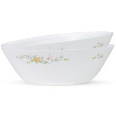 Bacile 野生花冷麵碗, 2個, 白色