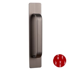 高級免鑽孔多用途板狀把手 方形 中 鈦色 MST-200 黏貼式, 1個
