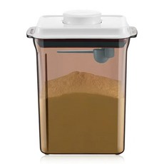 키친멜로디 힙 분유통 2300ml, 브라운 + 화이트, 1개