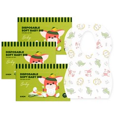 케이맘 일회용 소프트 턱받이, 화이트, 3개, 20매