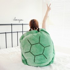 YoungMarket 烏龜龜甲抱枕, 綠色