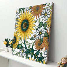 裝飾風水向日葵壓克力畫框 白色 cp607, 1.白色