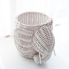 藤編小舖 藤編大象藤籃收納盒 N002W, 1個, 白色
