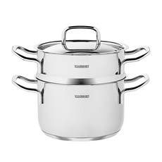 cookever Economy電磁爐適用雙耳3層不鏽鋼不沾雙層蒸鍋組, 1套, 直徑17cm