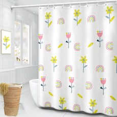 큐트 심플 욕실 샤워커튼 타입13 240 x 180 cm, 1개