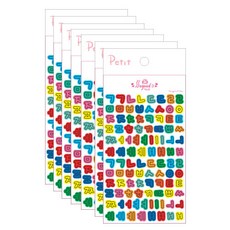 Petit 設計貼紙五彩紙屑韓文 PD842, 7個, 混色