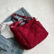 끄레앙 여성용 가벼운 퀼팅 코튼 데일리 에코백 1543