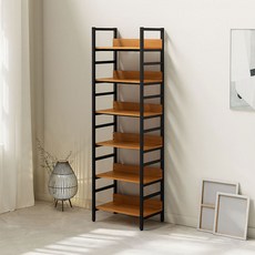 가구느낌 철제 리버책장 500, 네추럴블랙, 6단